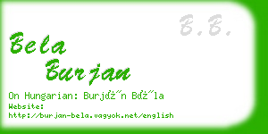 bela burjan business card